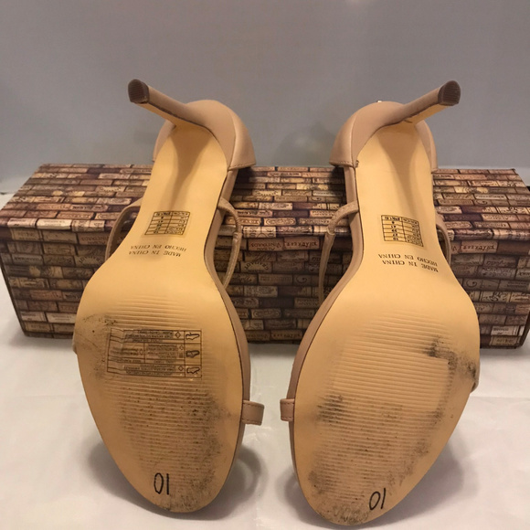 TAN STRAPPY HEELS - Picture 2 of 4